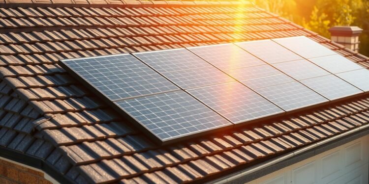 Photovoltaik auf Garagendach Installation