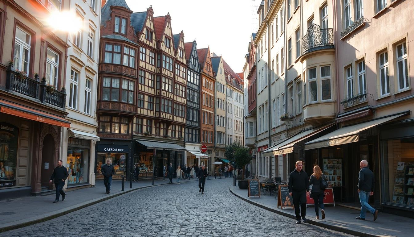 Prenzlauer Berg Straßenszene mit historischen Gebäuden