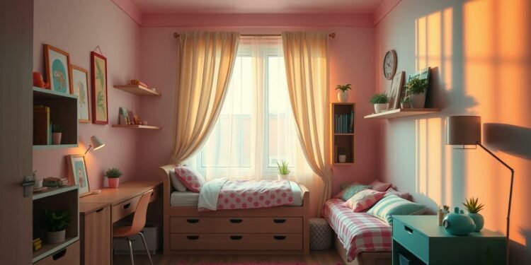 platzsparende Einrichtungstipps für schmales kleines Kinderzimmer